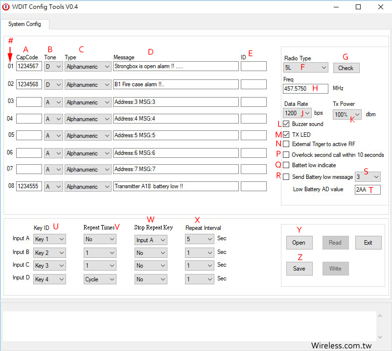 W2.6 programming screen